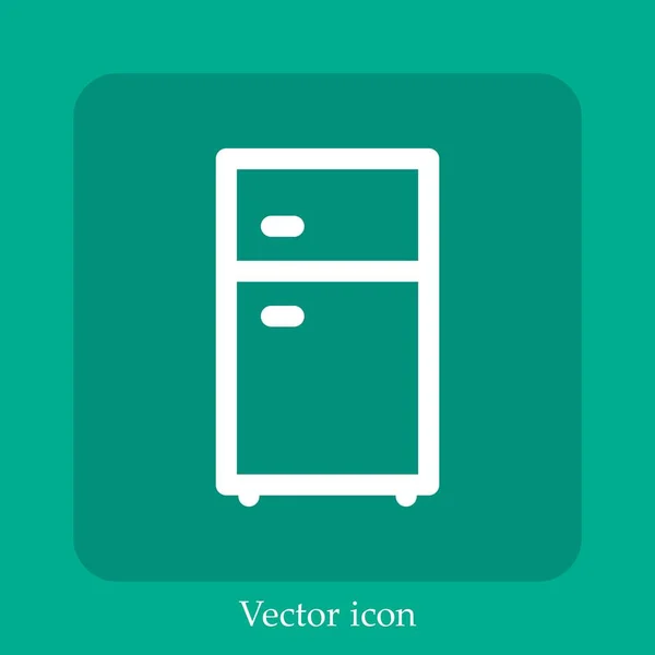 Fridge Vector Icon Linear Icon Line Editable Stroke — Stock Vector