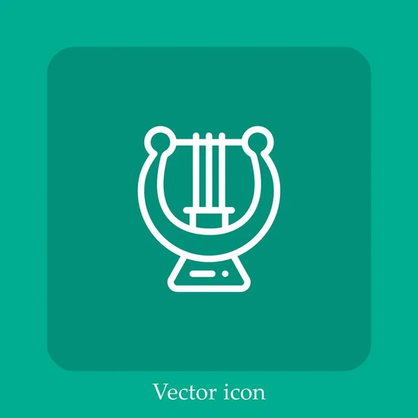 Icono Vector Arpa Icon Line Lineal Con Carrera Editable — Vector de stock