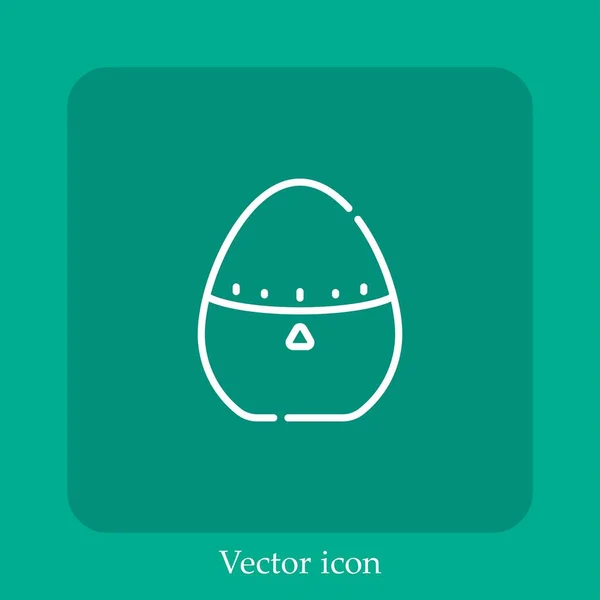 Küche Timer Vektor Symbol Lineare Icon Line Mit Editierbarem Strich — Stockvektor