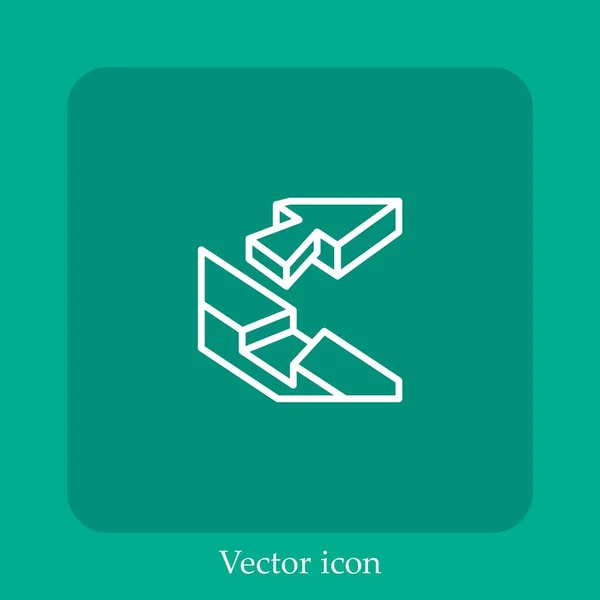 Icono Vector Conjunto Icon Line Lineal Con Carrera Editable — Vector de stock