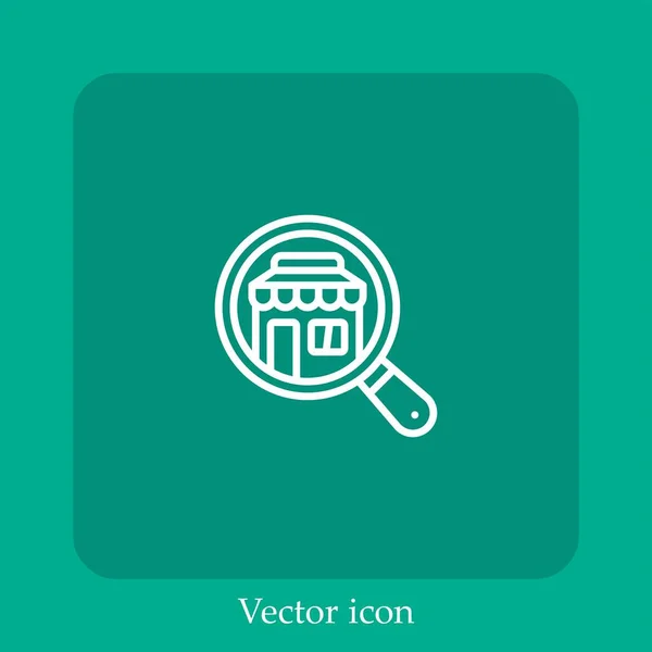 Magnifying Glass Vector Icon Linear Icon Line Editable Stroke — Stock Vector