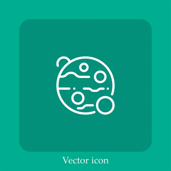 Ícone Vetorial Mars Linear Icon Line Com Curso Editável — Vetor de Stock