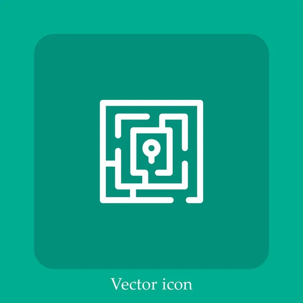 Labyrinth Vektor Symbol Lineare Icon Line Mit Editierbarem Strich — Stockvektor