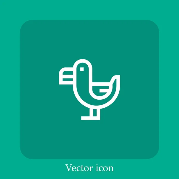 Ícone Vetorial Gaivota Linear Icon Line Com Curso Editável — Vetor de Stock