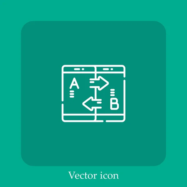 Partager Icône Vectorielle Icône Linéaire Ligne Avec Course Modifiable — Image vectorielle