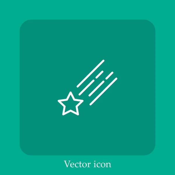 Ícone Vetorial Estrela Cadente Linear Icon Line Com Curso Editável — Vetor de Stock