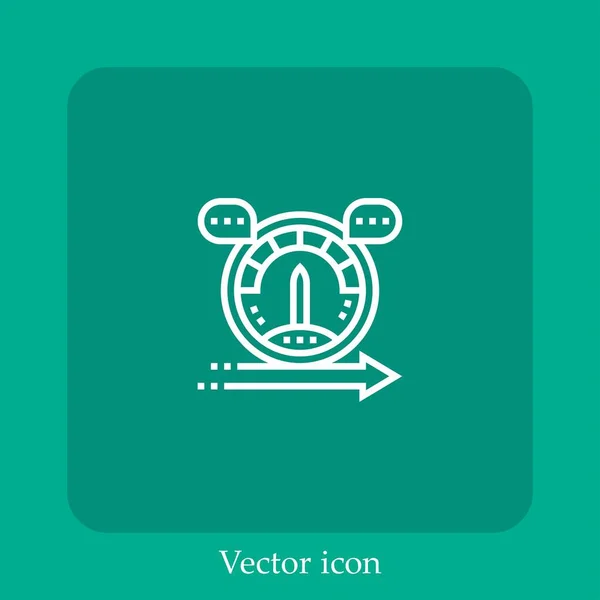 Ícone Vetor Velocidade Linear Icon Line Com Curso Editável — Vetor de Stock