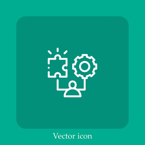 Icône Vectorielle Stratégie Icône Linéaire Ligne Avec Trait Modifiable — Image vectorielle