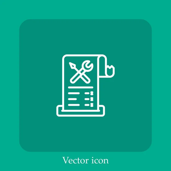 Verificar Ícone Vetorial Linear Icon Line Com Curso Editável — Vetor de Stock