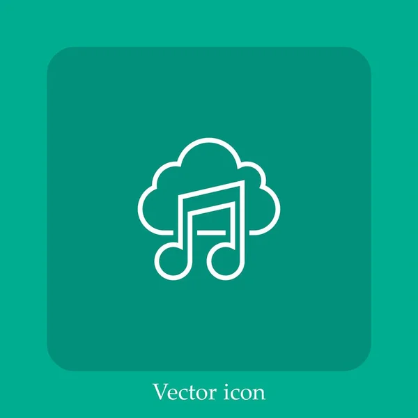 Icono Vector Nube Icon Line Lineal Con Carrera Editable — Vector de stock