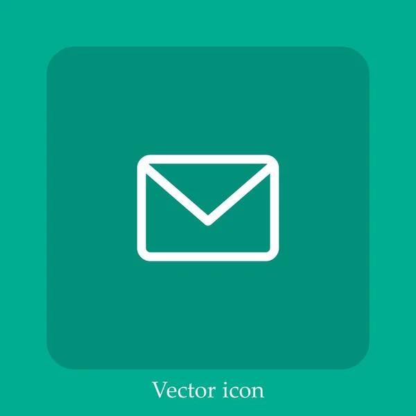 Envelope Vector Icon Linear Icon Line Editable Stroke — Stock Vector