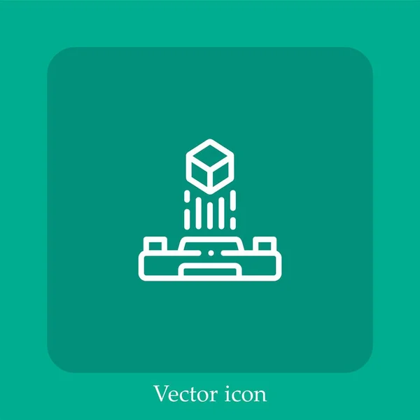 Icône Vectorielle Hologramme Icône Linéaire Ligne Avec Course Modifiable — Image vectorielle