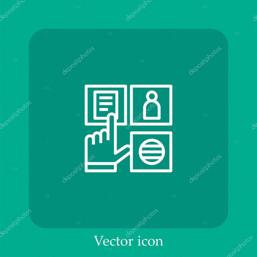 Information vector icon linear icon.Line with Editable stroke