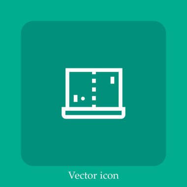 pc oyun vektör doğrusal simgesi. Düzenlenebilir vuruş çizgisi