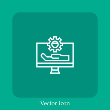 vektör simgesi doğrusal simgesini destekle. Düzenlenebilir vuruş ile satır
