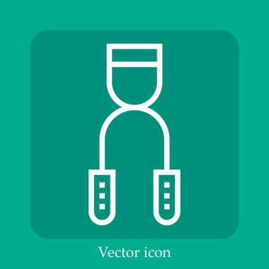 Kirpiklerin kıvrım vektörü doğrusal simgesi. Düzenlenebilir vuruş çizgisi