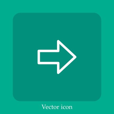 İleri vektör simgesi doğrusal simgesi. Düzenlenebilir vuruş ile çizgi