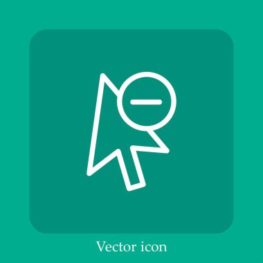 işaretleyici vektör doğrusal simgesi. Düzenlenebilir vuruş ile çizgi