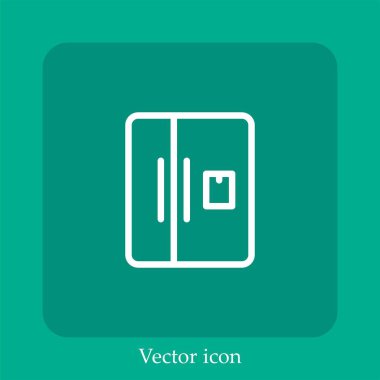 buzdolabı vektörü simgesi doğrusal simgesi. Düzenlenebilir vuruş ile satır