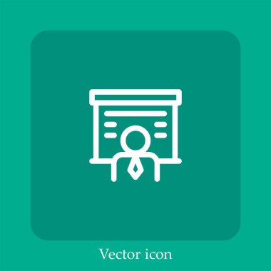 sunum vektörü doğrusal simgesi. Düzenlenebilir vuruş çizgisi