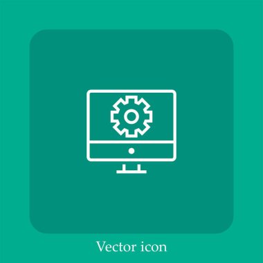 Program vektörü simgesi doğrusal simgesi. Düzenlenebilir vuruş çizgisi