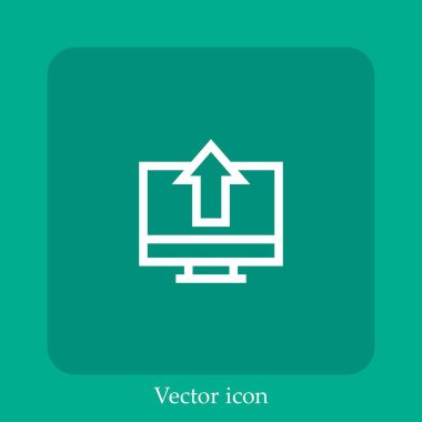 vektör simgesi doğrusal olarak yükle. Düzenlenebilir vuruş ile satır