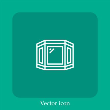 Pencere vektörü doğrusal simgesi. Düzenlenebilir vuruş ile satır