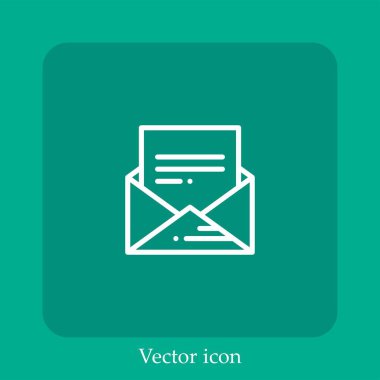 e- posta vektörü doğrusal simgesi. Düzenlenebilir vuruş ile satır