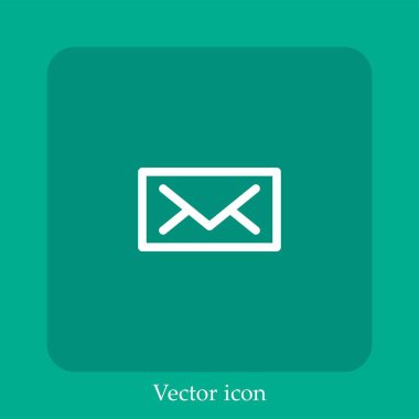 e- posta vektörü doğrusal simgesi. Düzenlenebilir vuruş ile satır