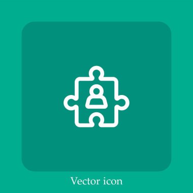 Yapboz vektörü doğrusal simgesi. Düzenlenebilir vuruş ile satır