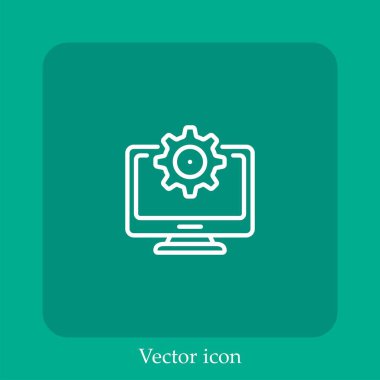 Geliştirme vektörü doğrusal simgesi. Düzenlenebilir vuruş çizgisi