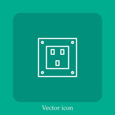 soket vektör simgesi doğrusal simgesi. Düzenlenebilir vuruş ile satır