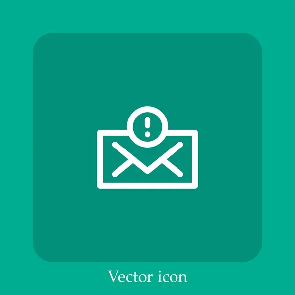 Icono Vectorial Importante Icono Lineal Línea Con Carrera Editable — Vector de stock