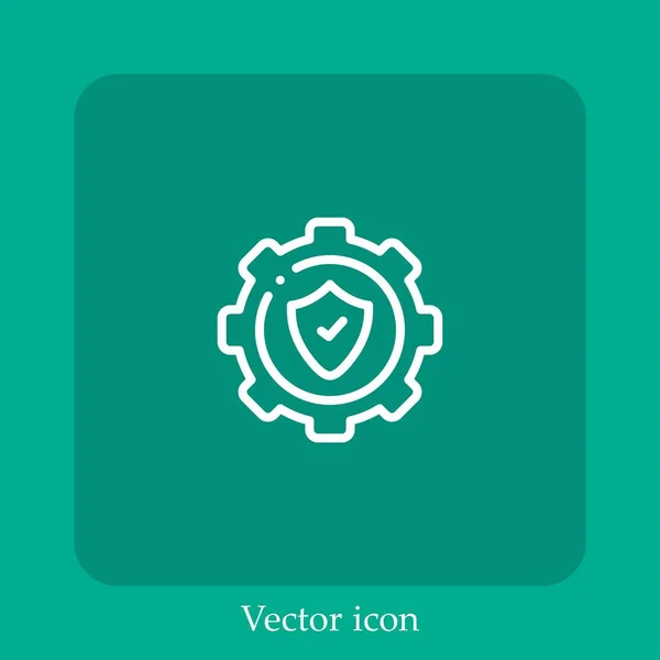 Plano Icono Vector Icon Line Lineal Con Carrera Editable — Vector de stock