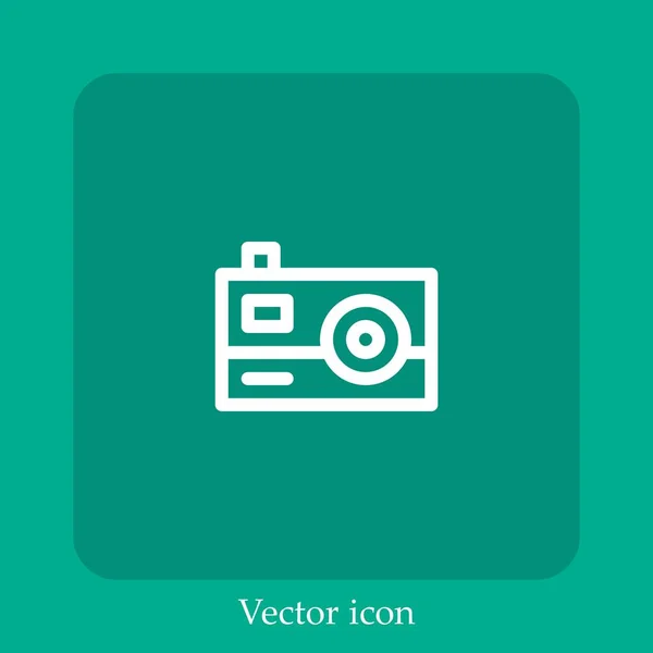 Ícone Vetor Foto Linear Icon Line Com Curso Editável — Vetor de Stock