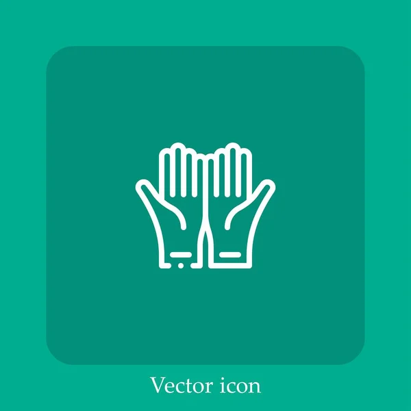 Luvas Borracha Ícone Vetor Linear Icon Line Com Curso Editável — Vetor de Stock