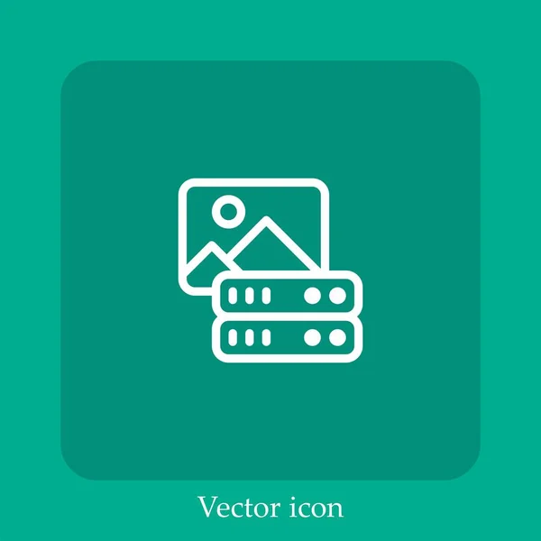 Icône Vectorielle Serveur Icône Linéaire Ligne Avec Trait Modifiable — Image vectorielle