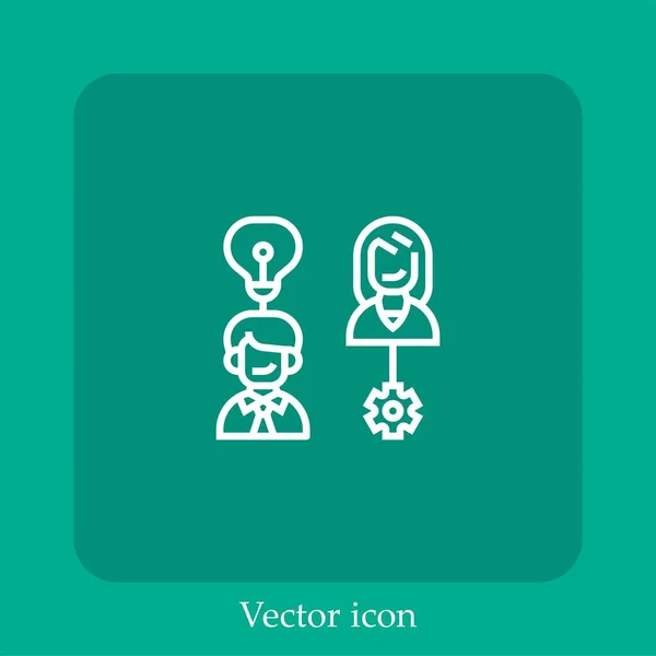 Talent Management Vector Icon Linear Icon Line Editable Stroke — Stock Vector