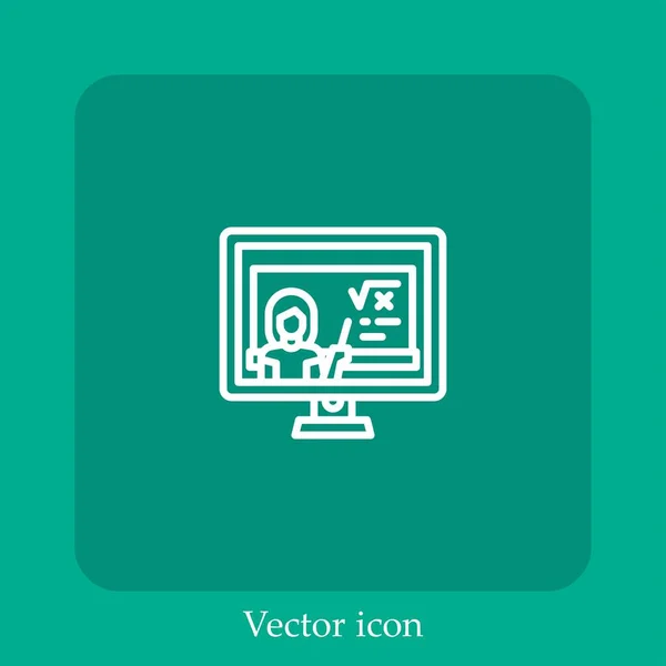 Ensino Ícone Vetor Linear Icon Line Com Curso Editável — Vetor de Stock