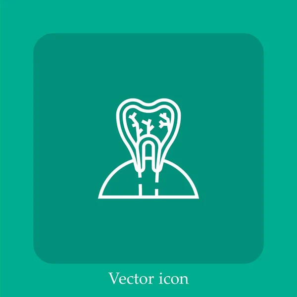 Icona Vettoriale Del Dente Icon Line Lineare Con Ictus Modificabile — Vettoriale Stock