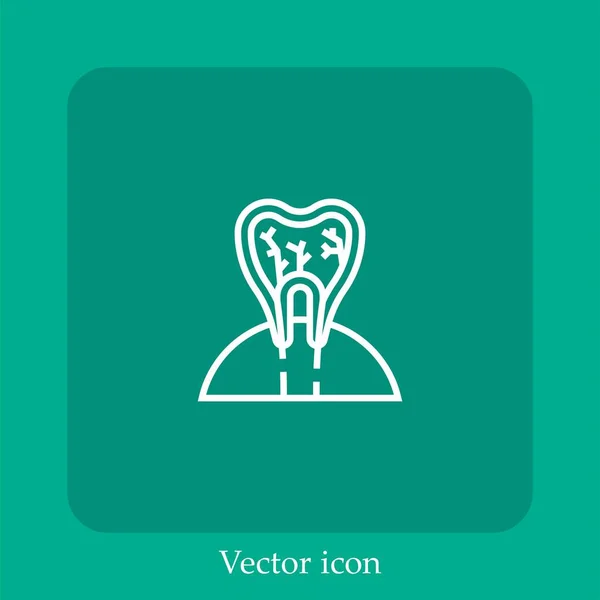 Ícone Vetor Dente Linear Icon Line Com Curso Editável — Vetor de Stock