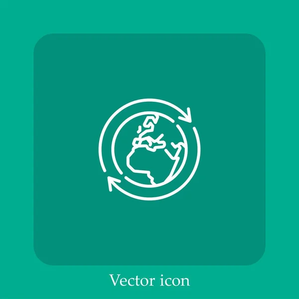 Weltweites Vektorsymbol Lineare Icon Line Mit Editierbarem Strich — Stockvektor