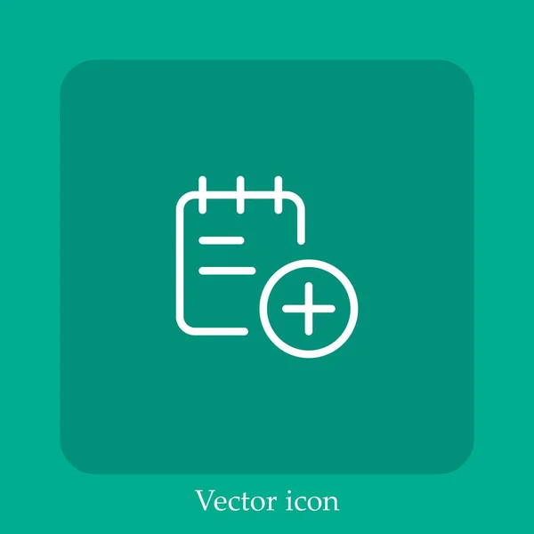 Ajouter Une Icône Vectorielle Icône Linéaire Ligne Avec Course Modifiable — Image vectorielle