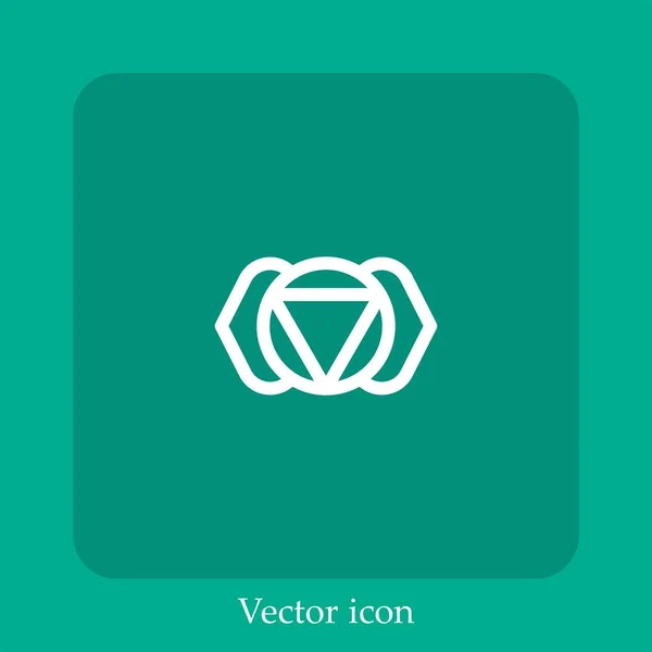 Ajna Vector Icono Lineal Icon Line Con Carrera Editable — Vector de stock