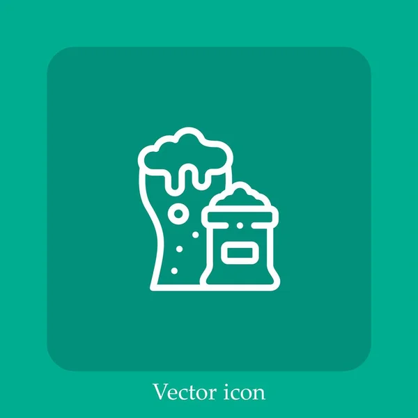 Icono Vector Cerveza Icon Line Lineal Con Carrera Editable — Archivo Imágenes Vectoriales