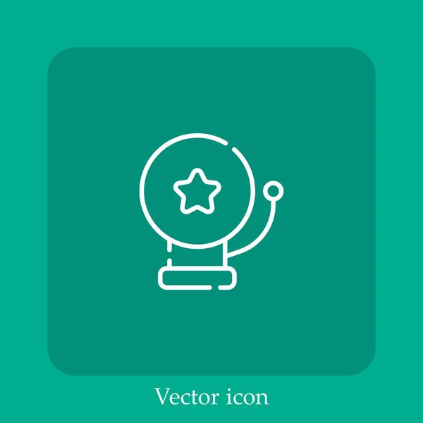 Icono Campana Vector Icon Line Lineal Con Carrera Editable — Vector de stock