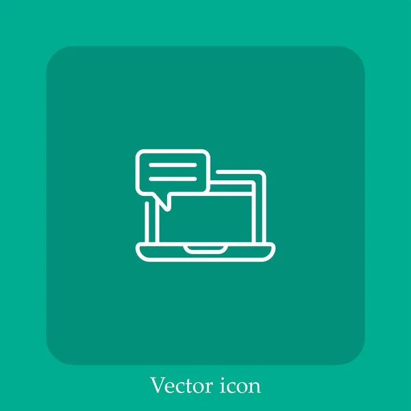 Chatt Vektor Ikon Linjär Ikon Line Med Redigerbar Stroke — Stock vektor
