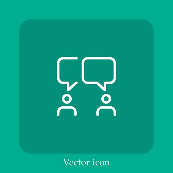 Chat Vektor Symbol Lineare Icon Line Mit Editierbarem Strich — Stockvektor