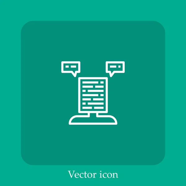 Inhalt Vektor Symbol Lineare Icon Line Mit Editierbarem Strich — Stockvektor
