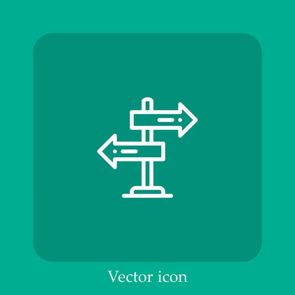 Prise Décision Icône Vectorielle Icône Linéaire Ligne Avec Course Modifiable — Image vectorielle